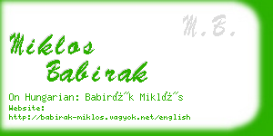miklos babirak business card